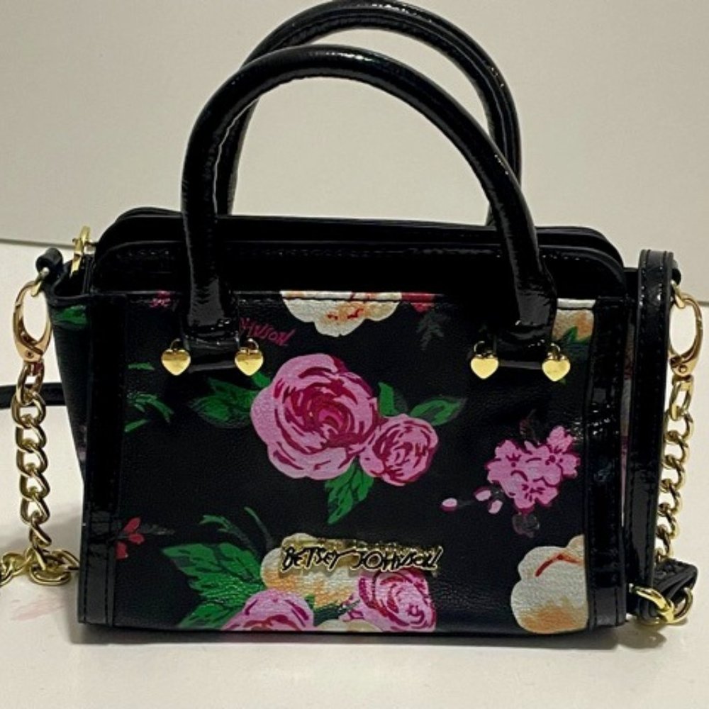 Betsey Johnson Leather Floral Purse/Bag/Handbag